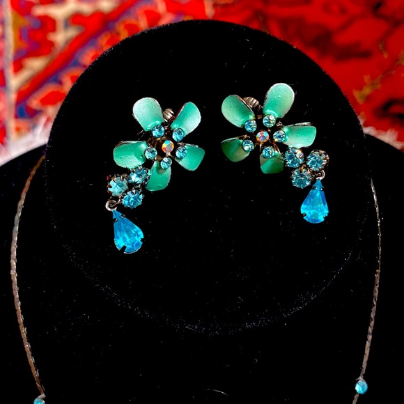 Blue & Teal Necklace & Earrings - Picture 4 of 4